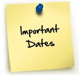  Important Dates